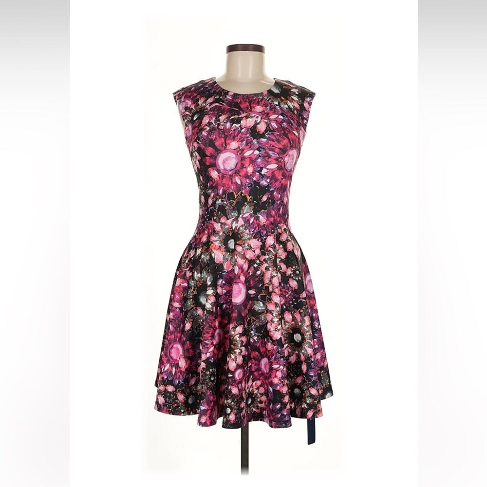 Quan Collection floral print fit and flare dress, 40 med NWT - Picture 2 of 9